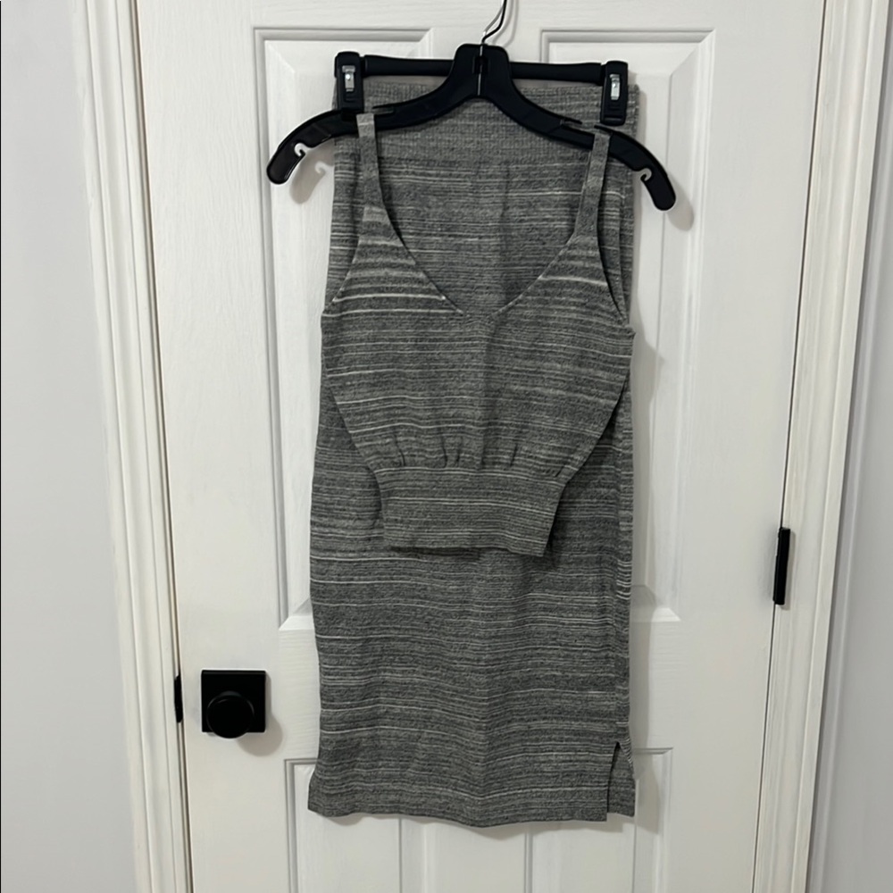 Kersh Gray Long Sleeve Knit Dress